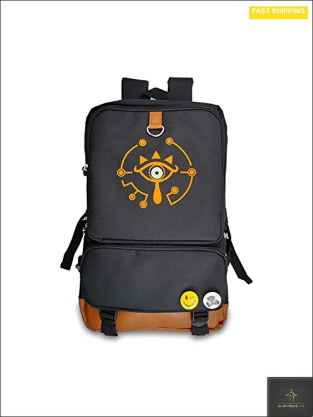 Anime Luminous Backpack Laptop Bag with Glowing Logo PU Leather